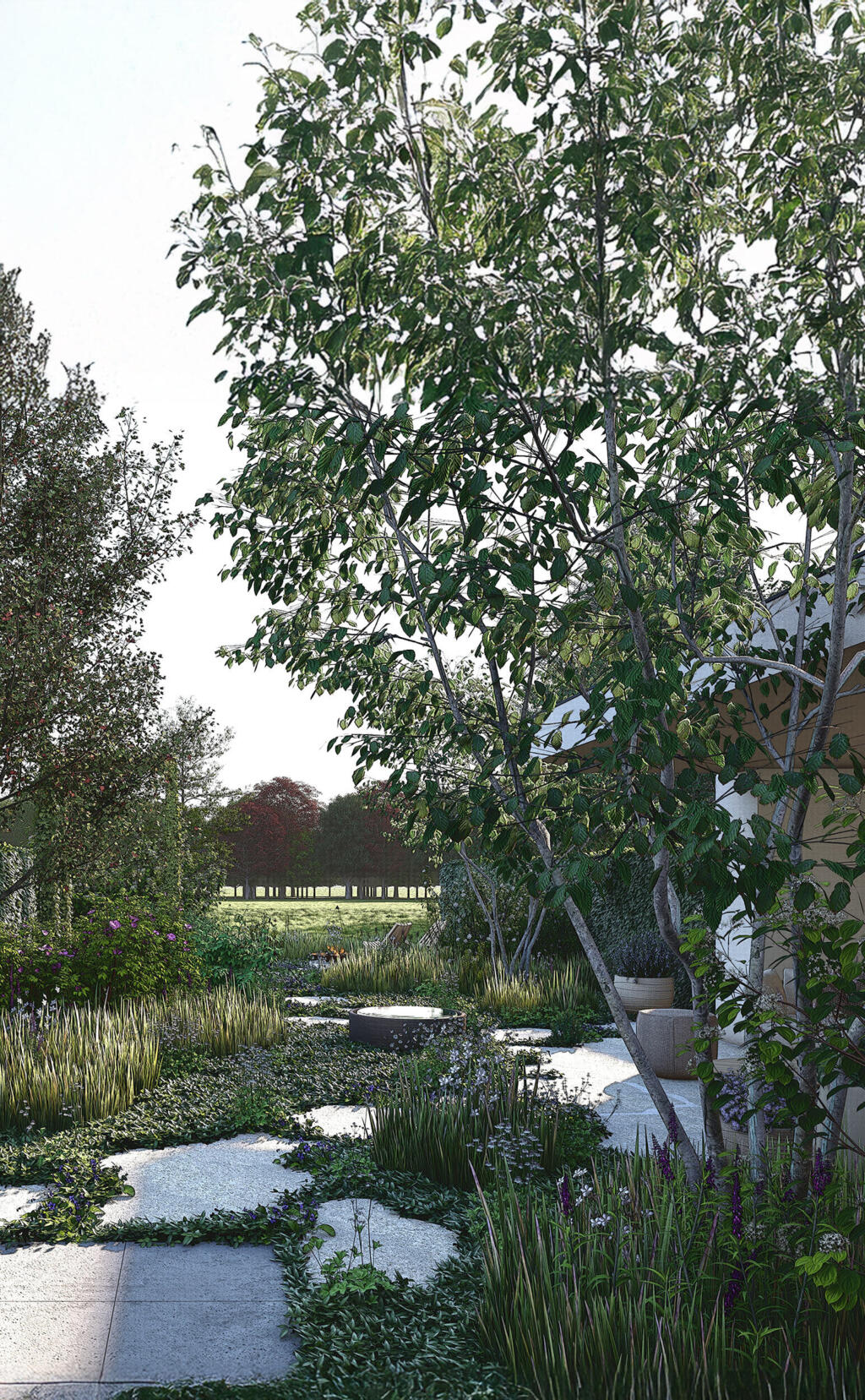 Greenarchitects stefaan willems landschapsarchitect schoonaarde modern bijgebouw crepi ingebouwde barbecue VI1