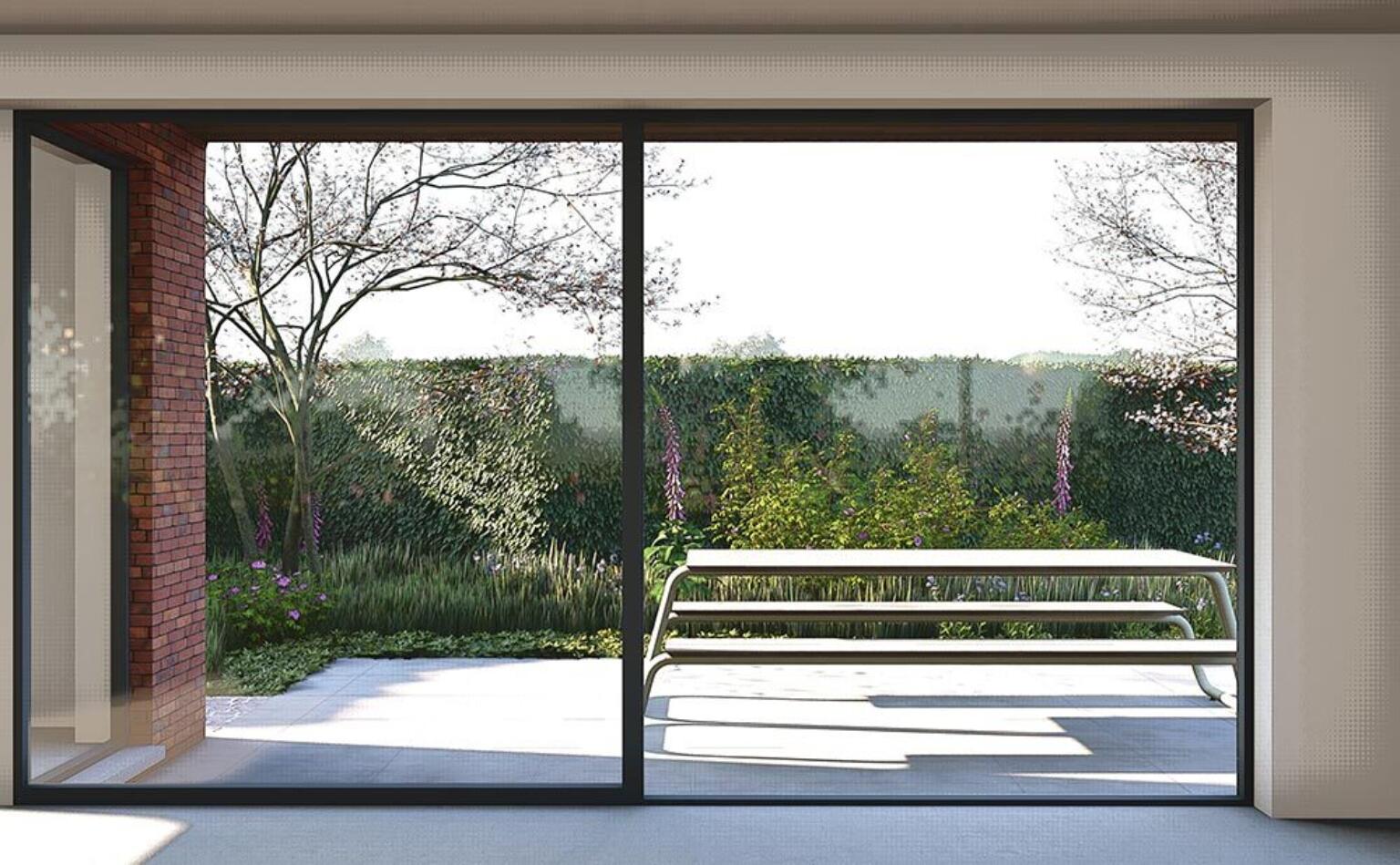 Greenarchitects stefaan willems landschapsarchitect laarne moderne woning terras tegel zitbank meerstam boom heester haag grassen vaste planten varens 01