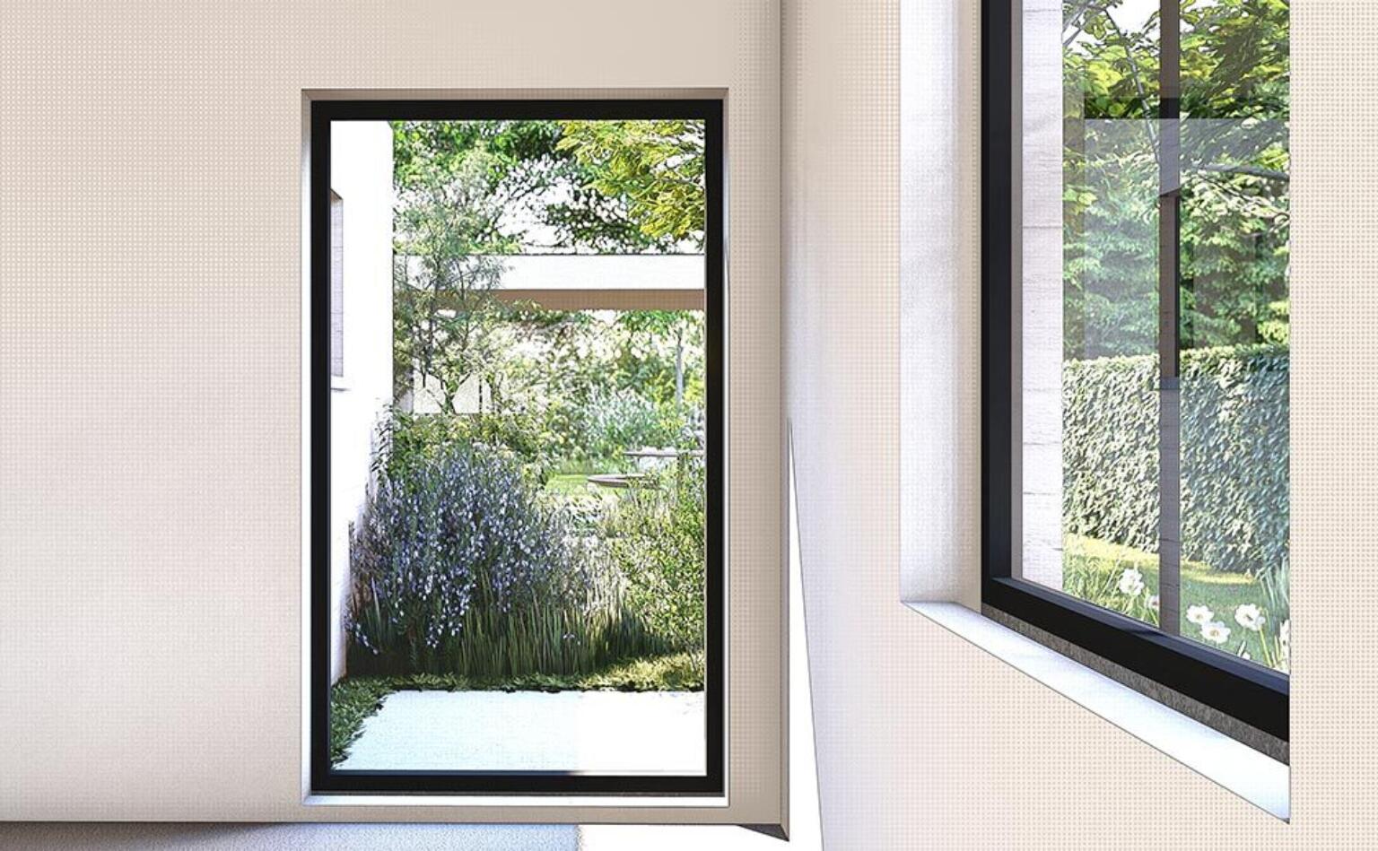 Greenarchitects stefaan willems landschapsarchitect oostakker gekaleide woning modern bijgebouw crepi overdekt verhoogd terras polybeton