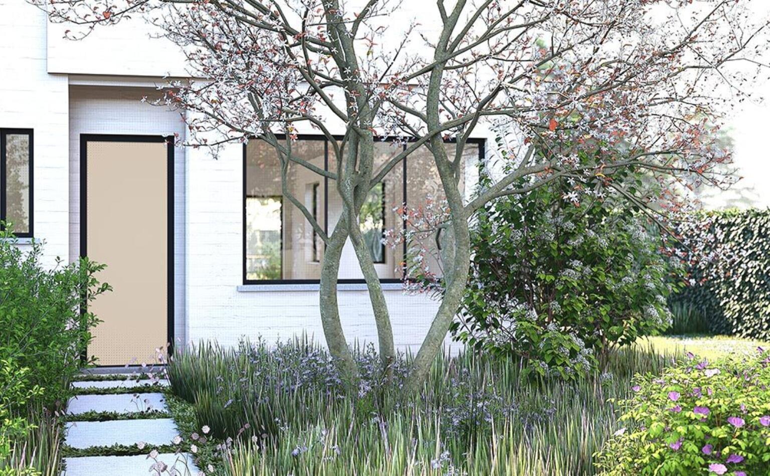Greenarchitects stefaan willems landschapsarchitect oostakker gekaleide woning oprit inkompad betongrasdallen polybeton 01