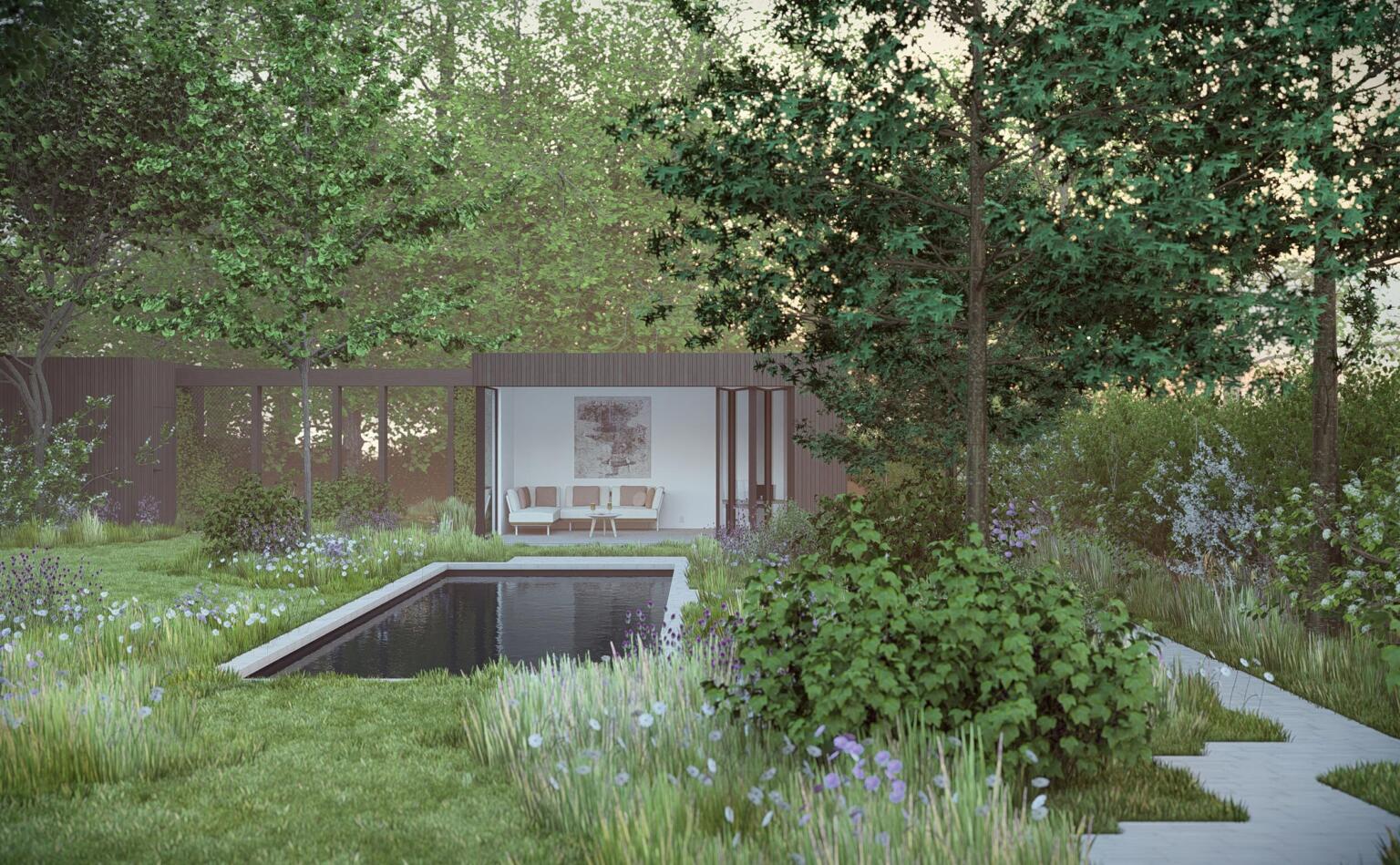 Greenarchitects stefaan willems tuinarchitect drongen kleiklinkers natuursteen terras niveau zwembad bijgebouw ecologisch 05