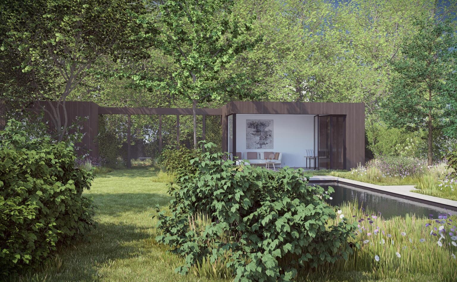 Greenarchitects stefaan willems tuinarchitect drongen kleiklinkers natuursteen terras niveau zwembad bijgebouw ecologisch 06