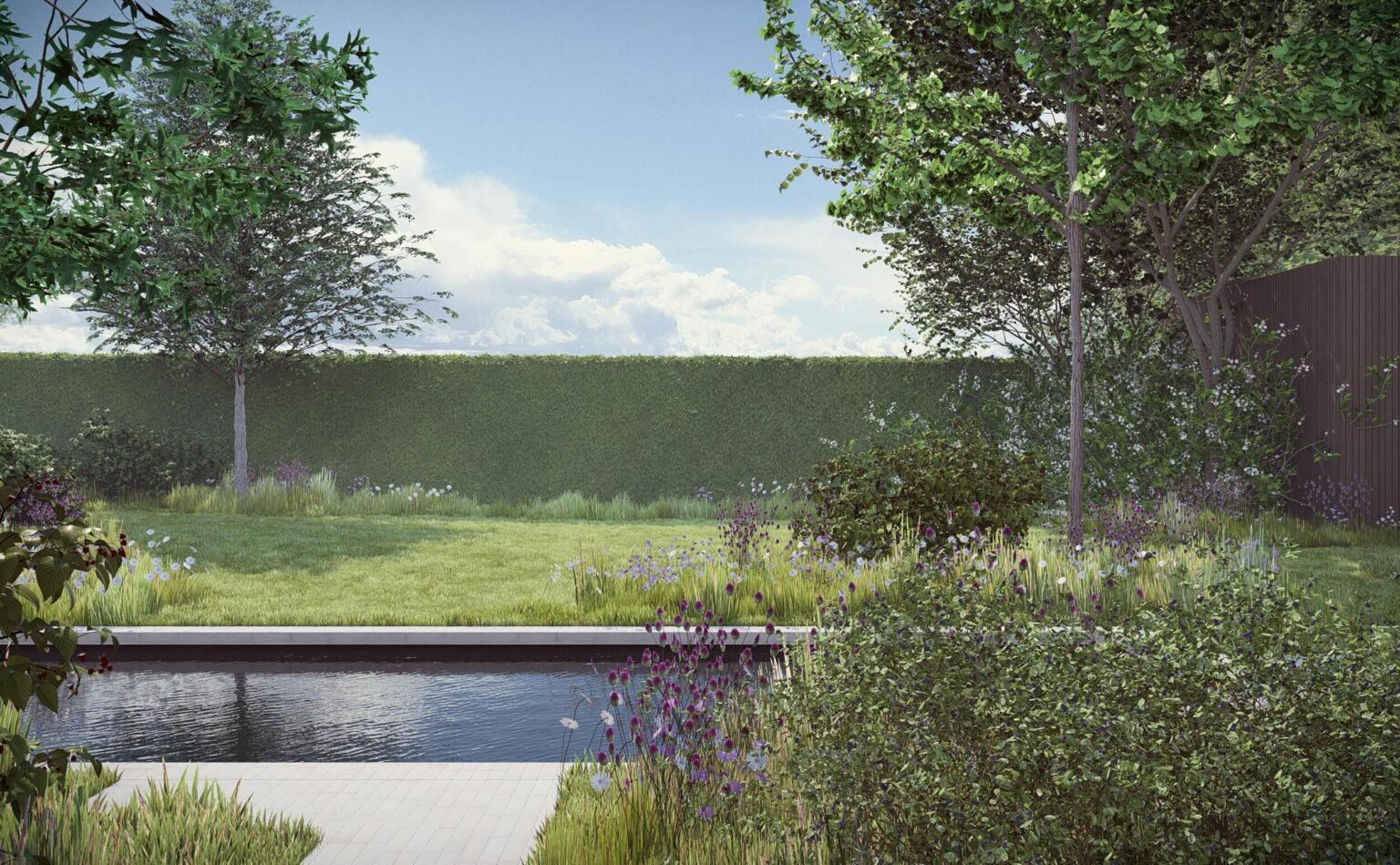 Greenarchitects stefaan willems tuinarchitect drongen kleiklinkers natuursteen terras niveau zwembad bijgebouw ecologisch 11