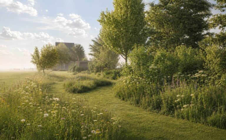 Greenarchitects stefaan willems landschapsarchitect haaltert landschapstuin waterpartij kleiklinkers natuurlijk ontwerp 10