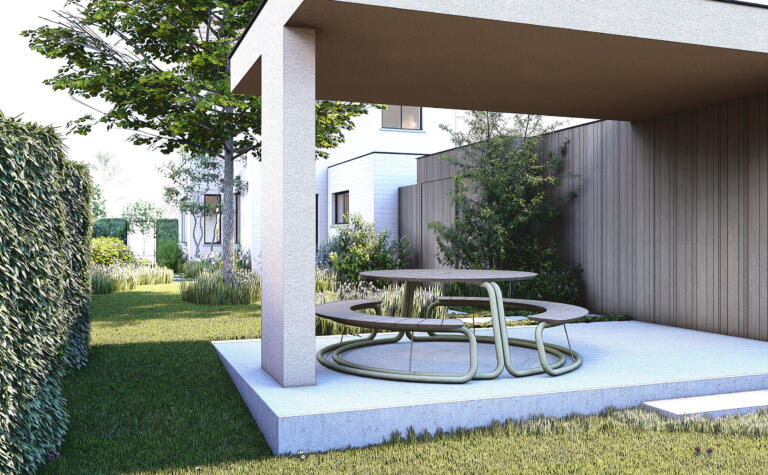 Greenarchitects stefaan willems landschapsarchitect oostakker gekaleide woning modern bijgebouw crepi overdekt