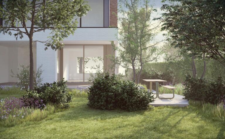 Greenarchitects stefaan willems tuinarchitect drongen kleiklinkers natuursteen terras niveau zwembad bijgebouw ecologisch 07