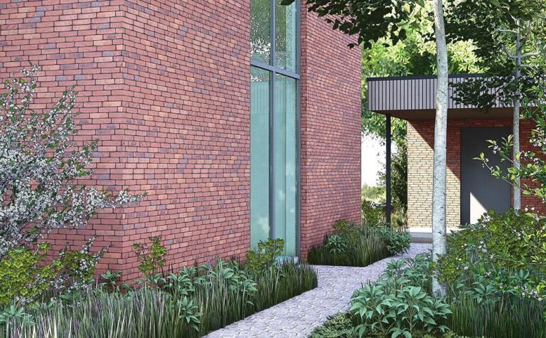 Greenarchitects stefaan willems tuinarchitect laarne moderne woning bijgebouw inkompad hoogstam boom heester haag grassen vaste planten varens insectentuin soortenrijk 01