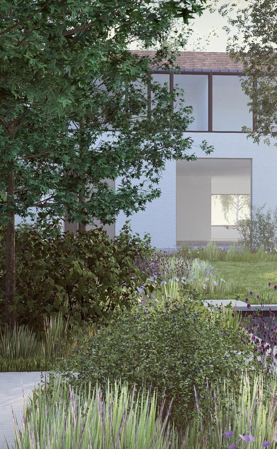 Greenarchitects stefaan willems tuinarchitect drongen kleiklinkers natuursteen terras niveau zwembad bijgebouw ecologisch 08