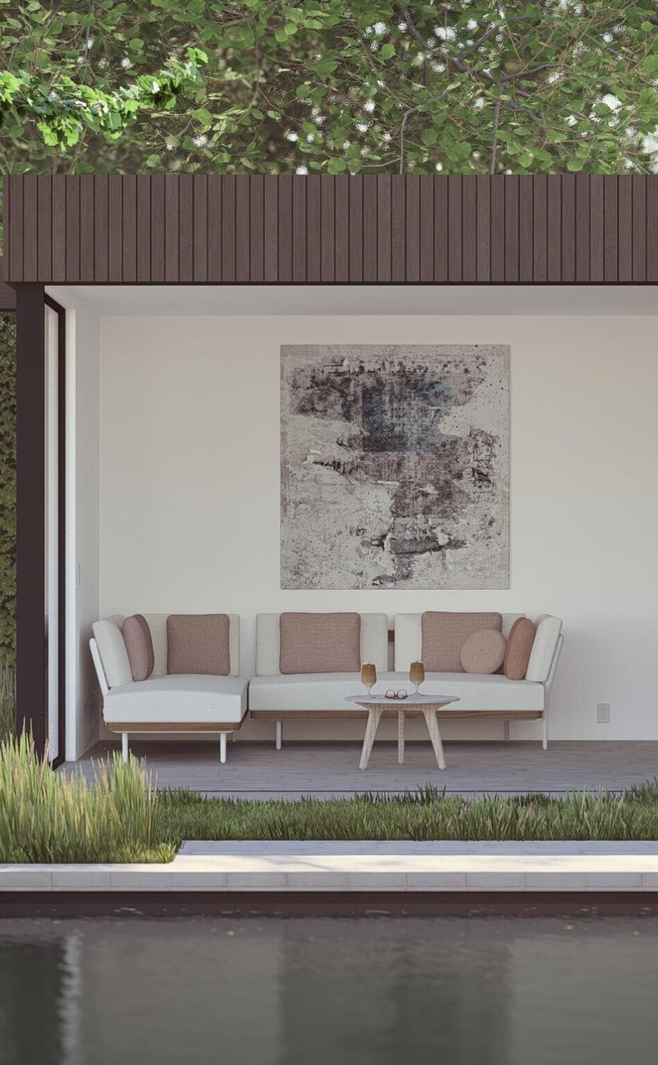 Greenarchitects stefaan willems tuinarchitect drongen kleiklinkers natuursteen terras niveau zwembad bijgebouw ecologisch 10